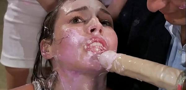  Babe smeared with food in public bdsm